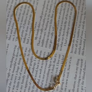 Flat Chain 16in Real 18k Gold